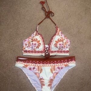 Floral Print Bikini Set- Cupshe L/ Xl
